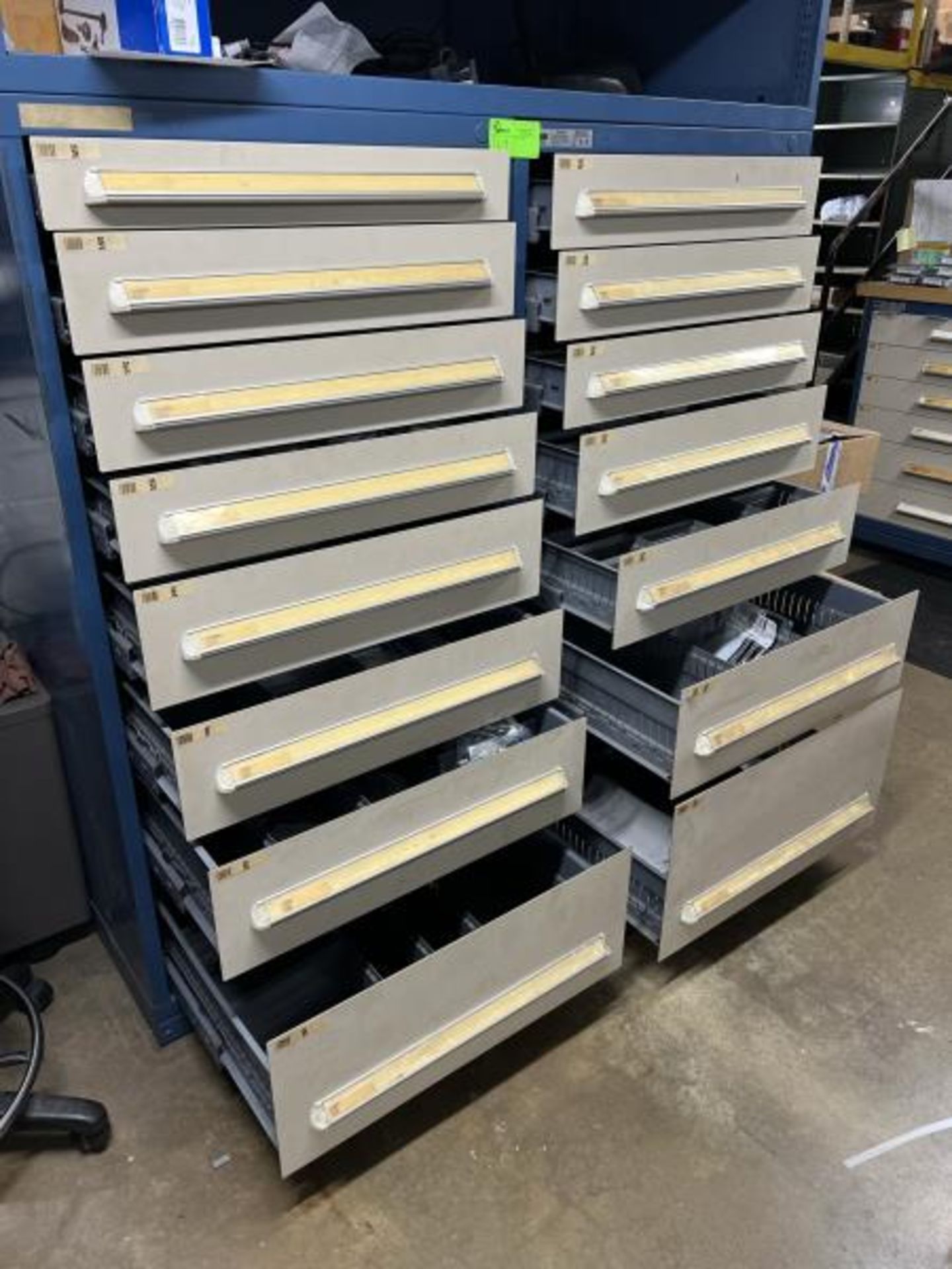 Lot of (2) Blue Vidmar (7) Drawer High Volume Parts Unit, 30"Wide x 59"Tall x 28"Deep - Image 4 of 7