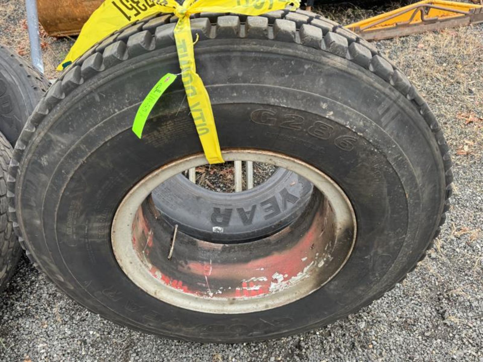 Lot of Tires Including: (1) Goodyear G286 with Rim 11.00/R22 & Goodyear G244 11.00/R22 without Rim - Image 2 of 4