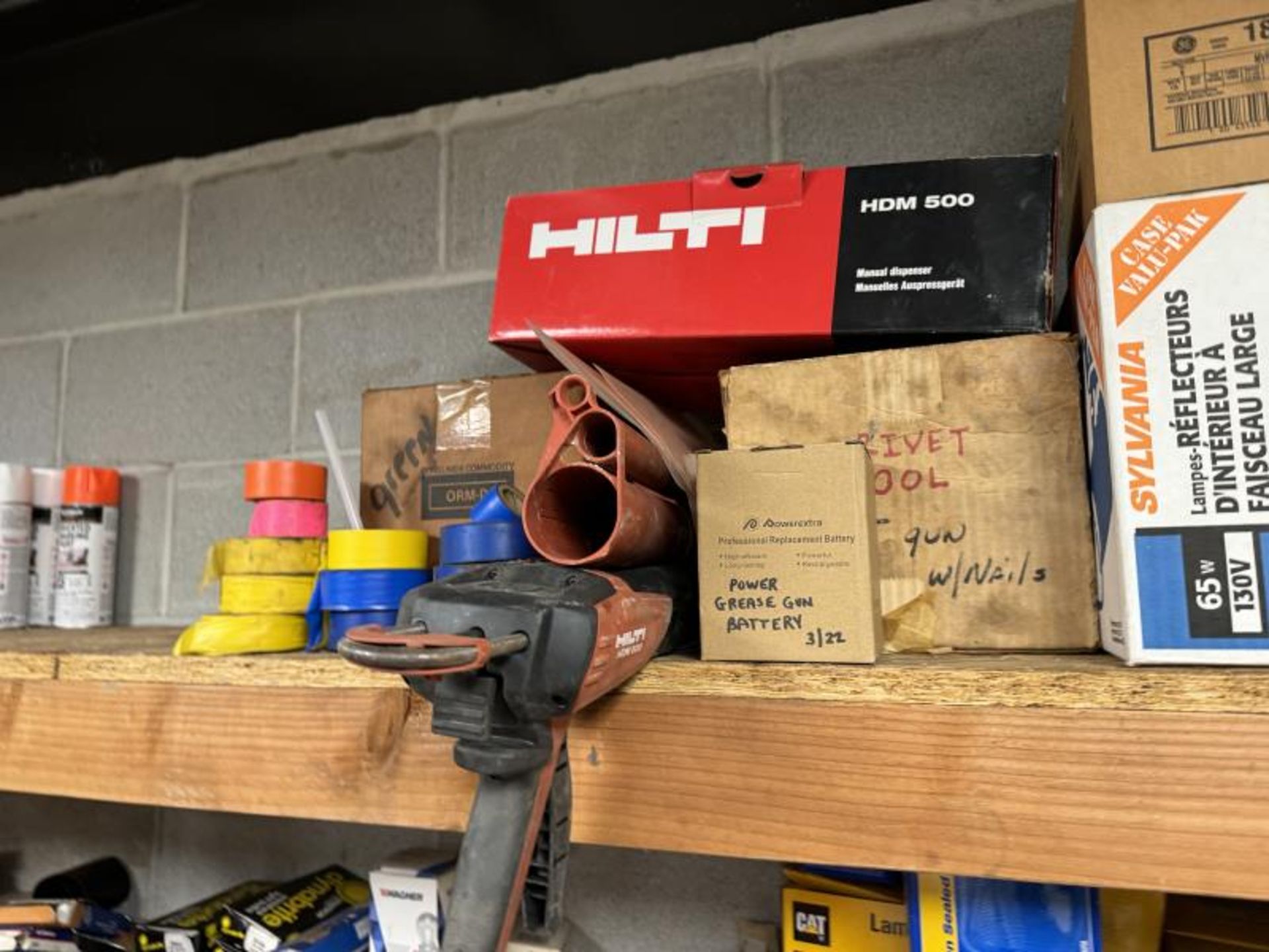 Contents of Shelving Unit (NOT SHELF) Including: Spray Paint, Concrete Adhesive, Vehicles Fuses, Veh - Image 9 of 11