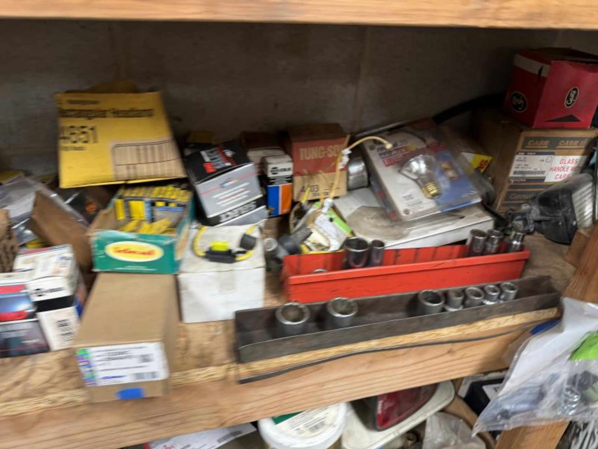 Contents of Shelving Unit (NOT SHELF) Including: Spray Paint, Concrete Adhesive, Vehicles Fuses, Veh - Image 5 of 11