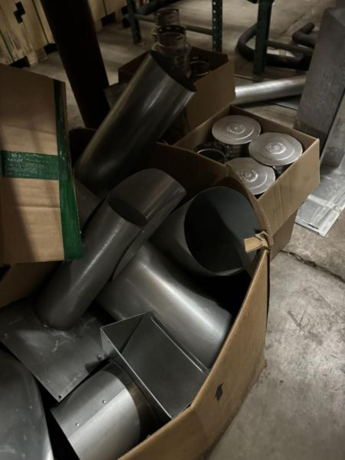 Large Group Lot: Contents of Shelving: Galazined Parts, Liners, Collars, Vent Parts & PVC - Image 11 of 35