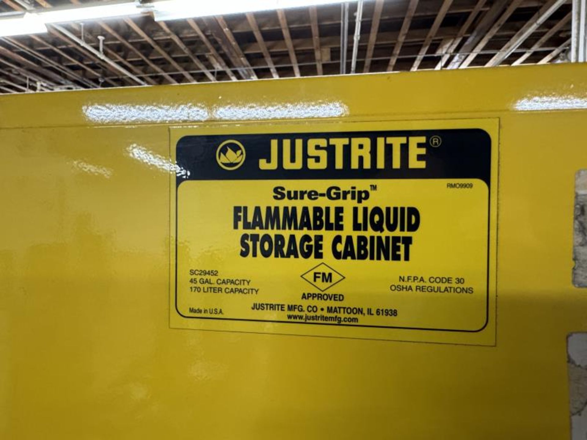 Justrite Flammable Liquid Storage Cabinet 43" Wide x 18" Deep x 65" Tall - Image 3 of 7
