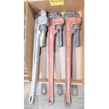 (1) Ridgid 24' Aluminum Pipe Wrench & (2) Ridgid 24" Pipe Wrenches