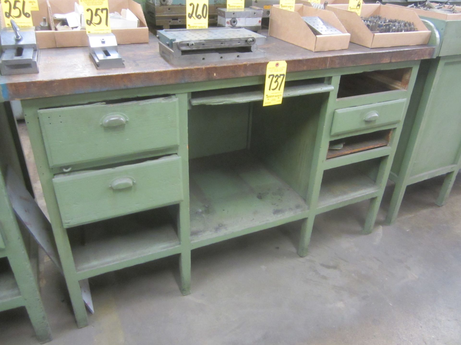 Wooden Toolmaker's Bench - No Contents in Photo