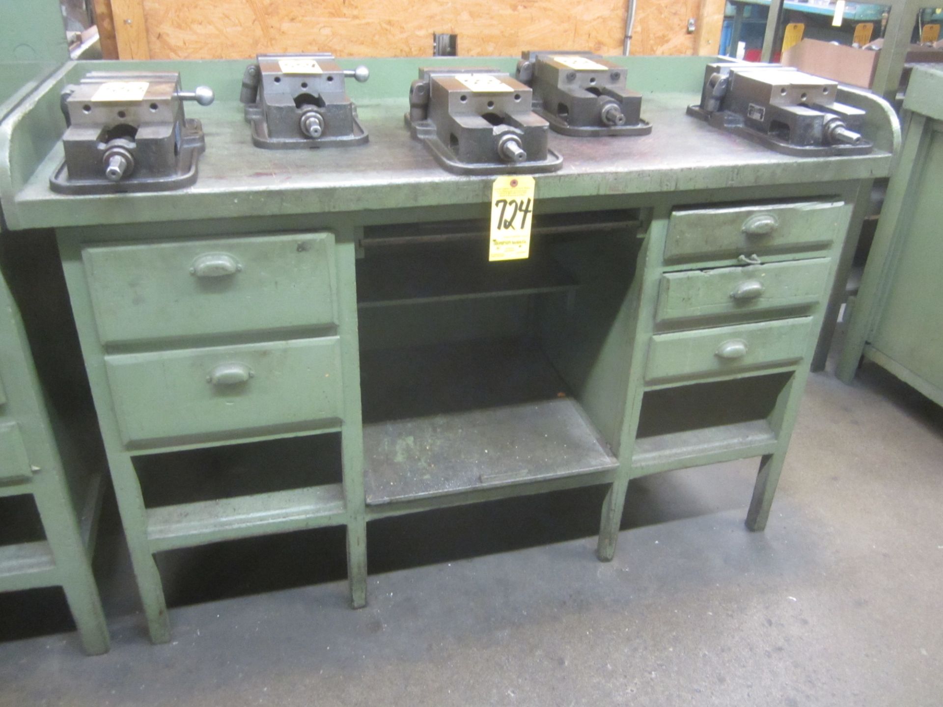 Wooden Toolmaker's Bench - No Contents in Photo