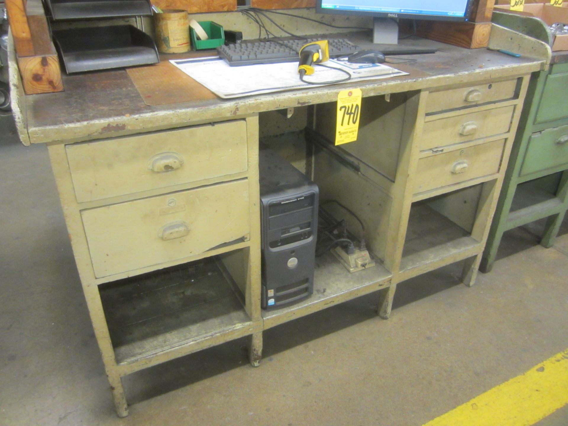 Wooden Toolmaker's Bench - No Contents in Photo