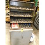 Drill Bit Cabinet w/Drill Bits & 2- Door Metal Cabinet