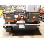 HEM Model H90A-1 Automatic Horizontal Bandsaw, s/n 117221, w/ 2' X 5' Extra Roller Conveyor Section,