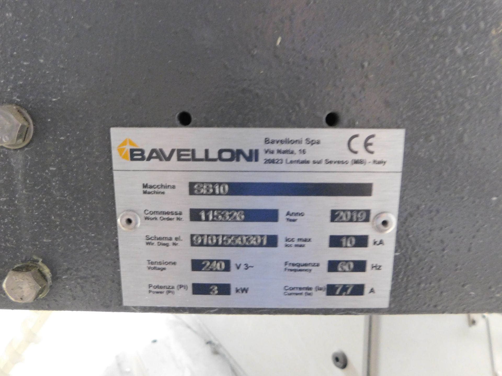 2019 Bavelloni Programmable Polisher, Model SB10, s/n 115326, 240V, 3KW, (New never been used) - Image 5 of 5