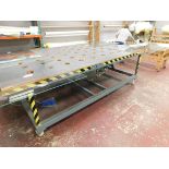 Lift Table, 6'W x 10'L x 36" T, including (2) Wood Tables for Glass Laminating