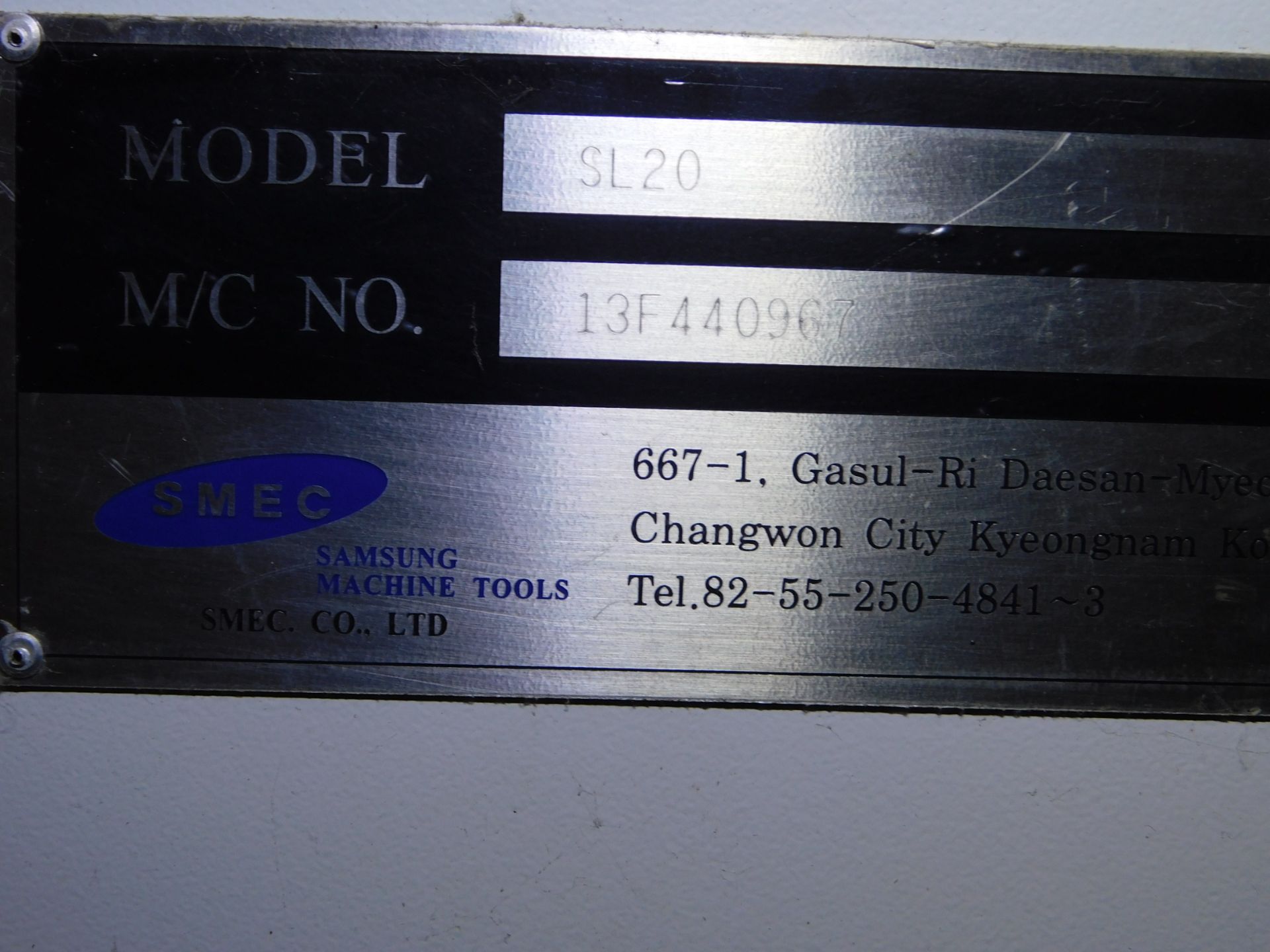Samsung Model SL-20 CNC Turning Center, s/n 13F440987, Fanuc 0i-TD CNC Control, 2.56” Capacity, 11. - Image 11 of 11