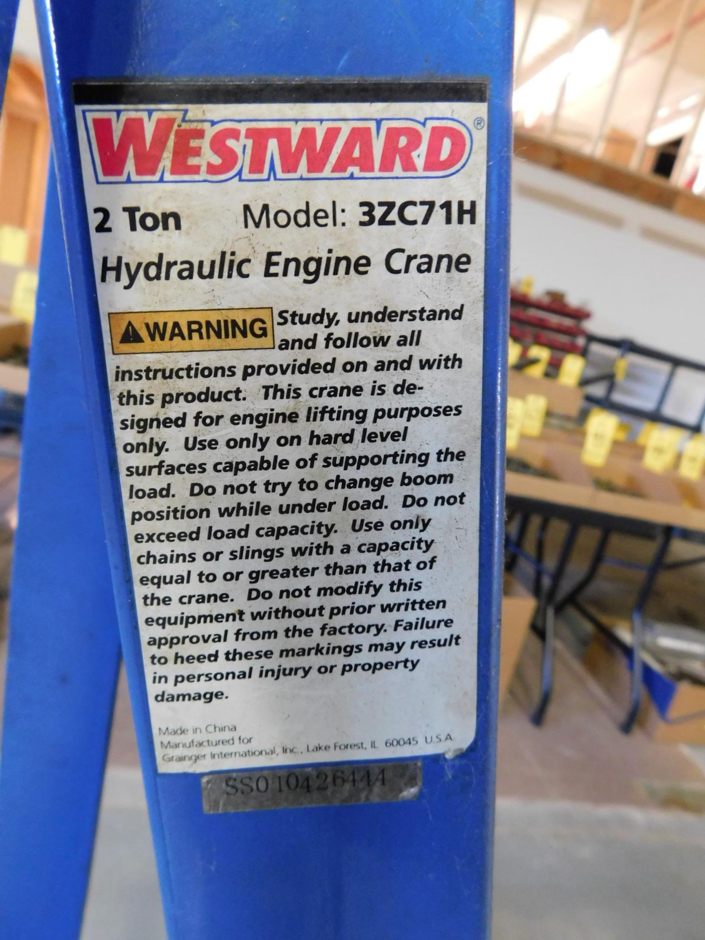 Westward 2-Ton Engine Hoist - Image 3 of 4
