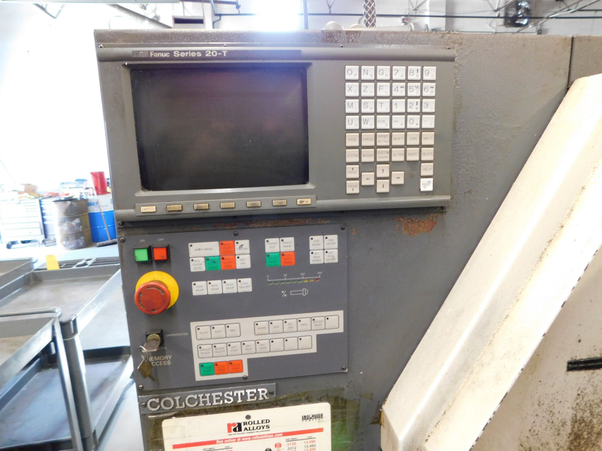 Clausing Colchester Electronic Mastiff CNC Teach Lathe, s/n ET0161, New 1996, Fanuc 20T CNC Control, - Image 3 of 13