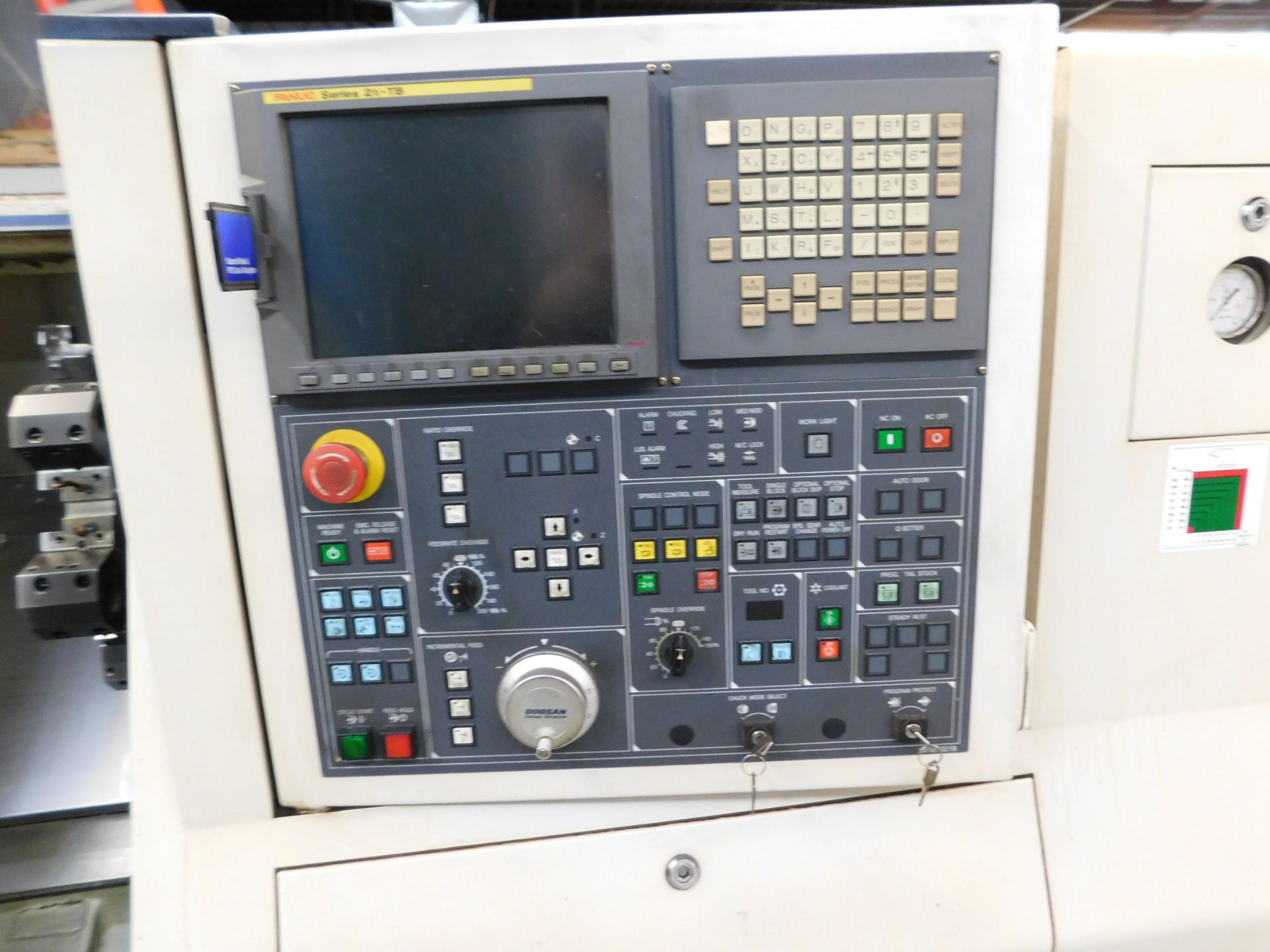 Doosan Model Puma 240C CNC Turning Center, s/n PM242603, New 2006, Fanuc 21i-TB CNC Control, 3” - Image 6 of 10