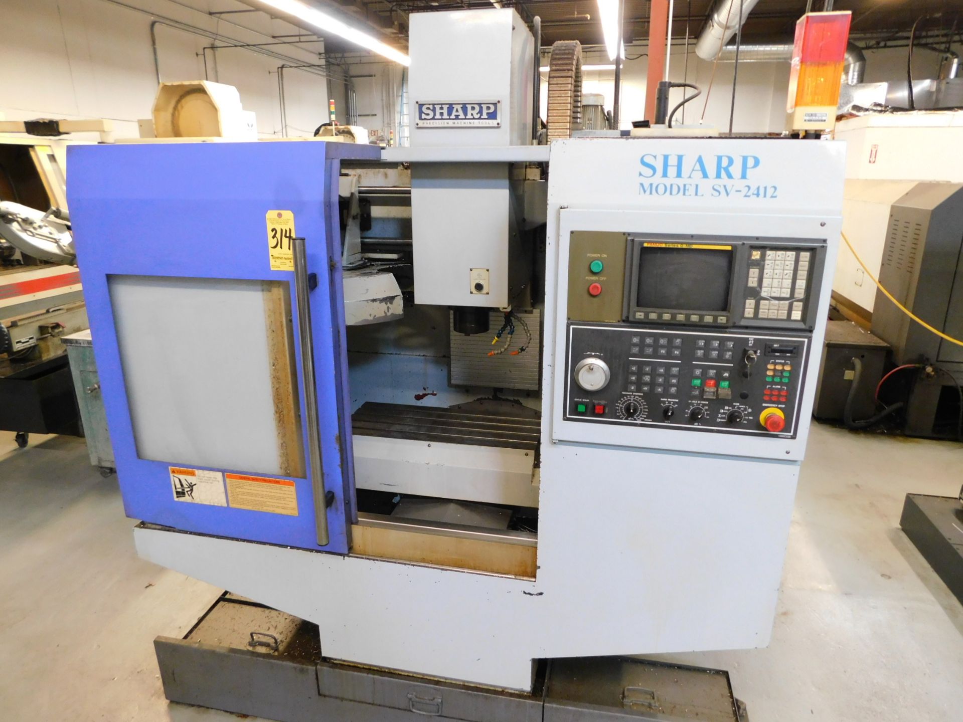 Sharp Model SV-2412 CNC Vertical Machining Center, s/n 2050004B, New 2003, Fanuc 0-MD CNC Control, - Image 2 of 12