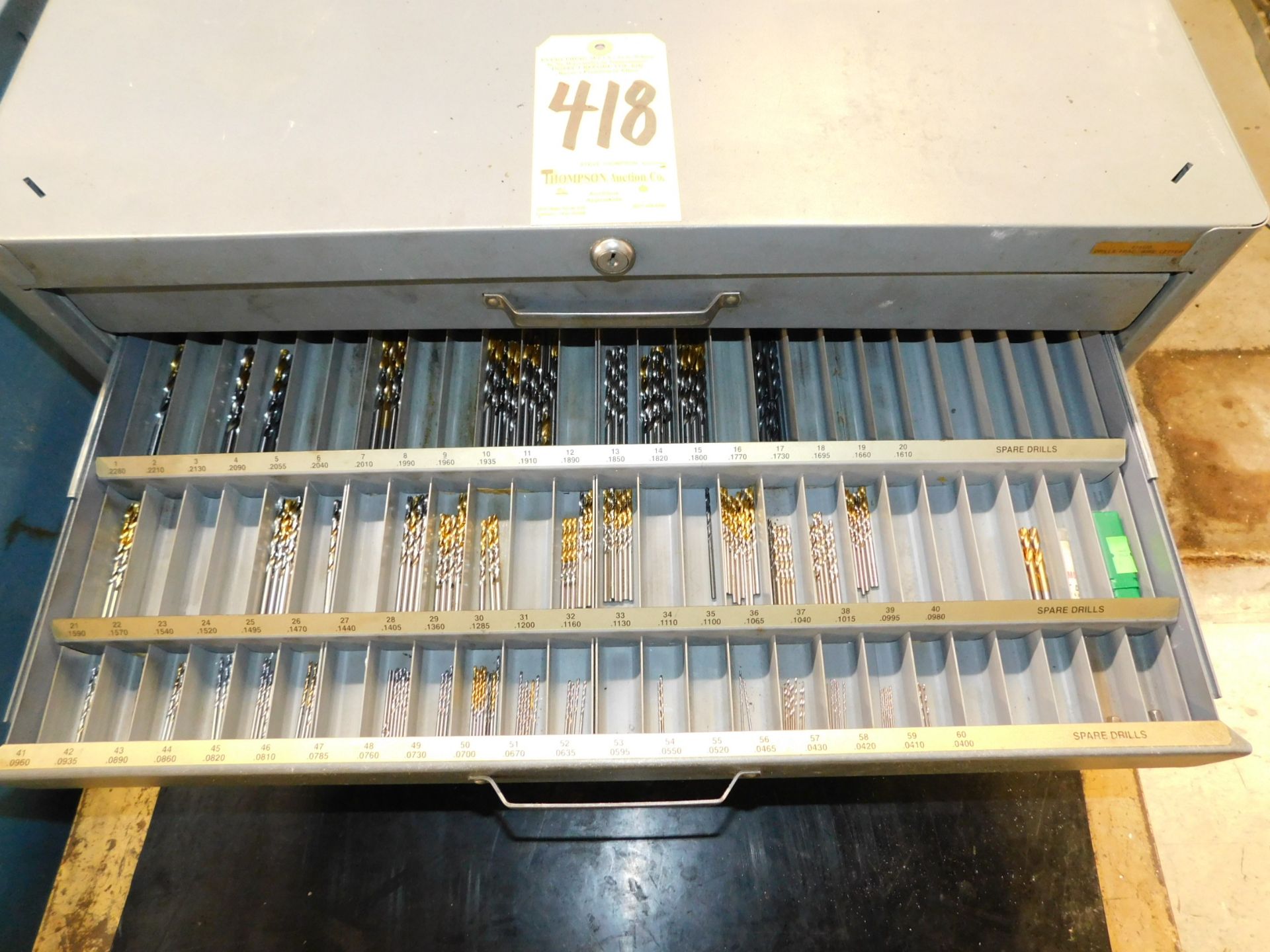 Huot 4-Drawer Drill Bit Cabinet and Contents