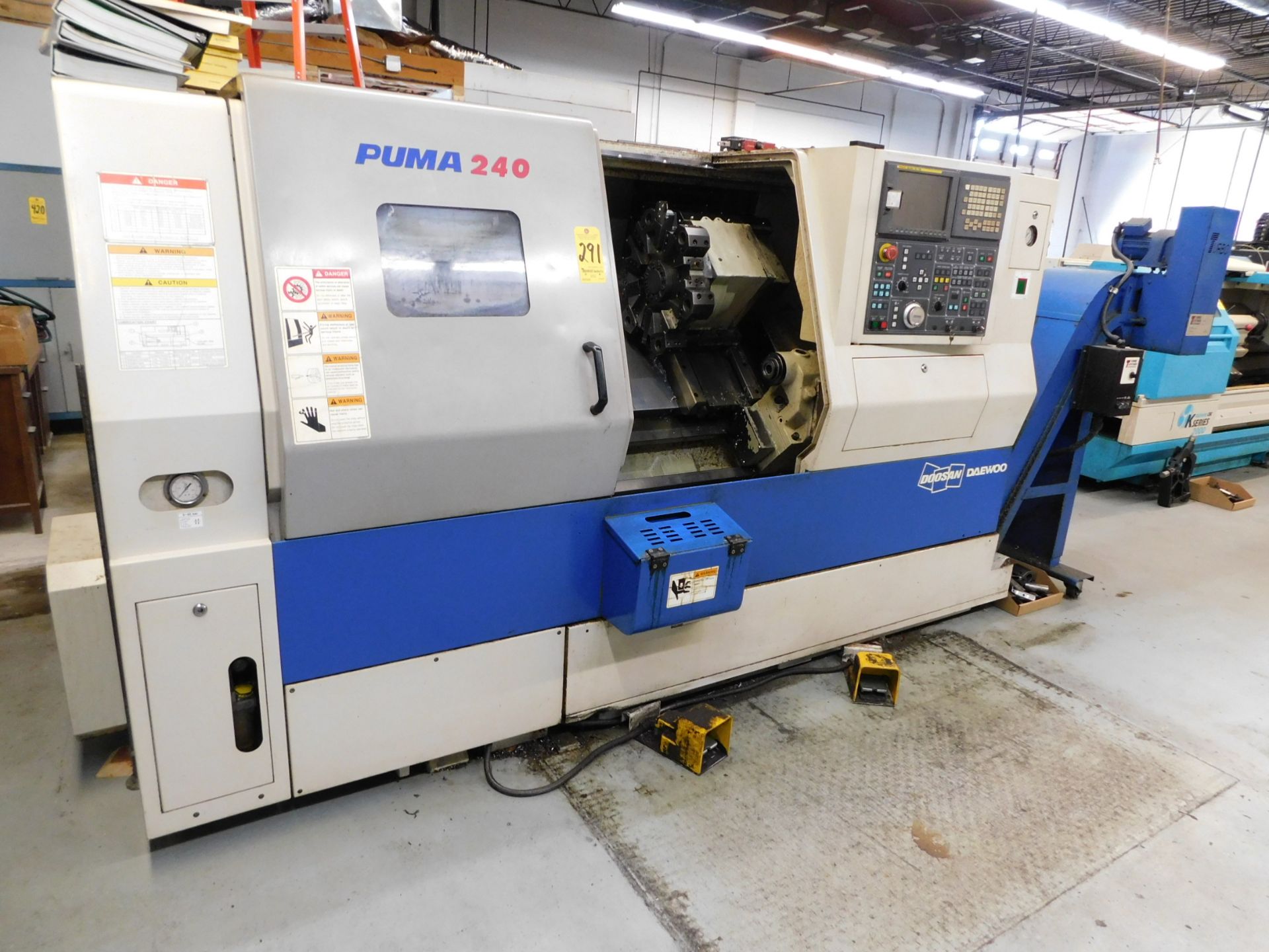 Doosan Model Puma 240C CNC Turning Center, s/n PM242603, New 2006, Fanuc 21i-TB CNC Control, 3” - Image 2 of 10