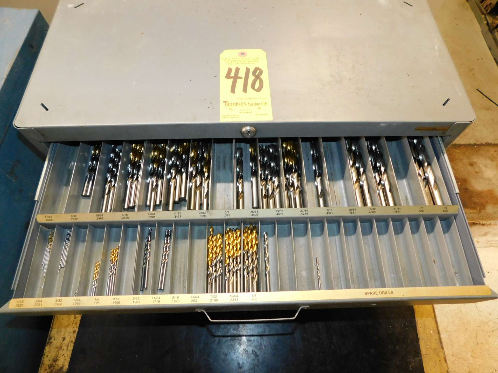 Huot 4-Drawer Drill Bit Cabinet and Contents