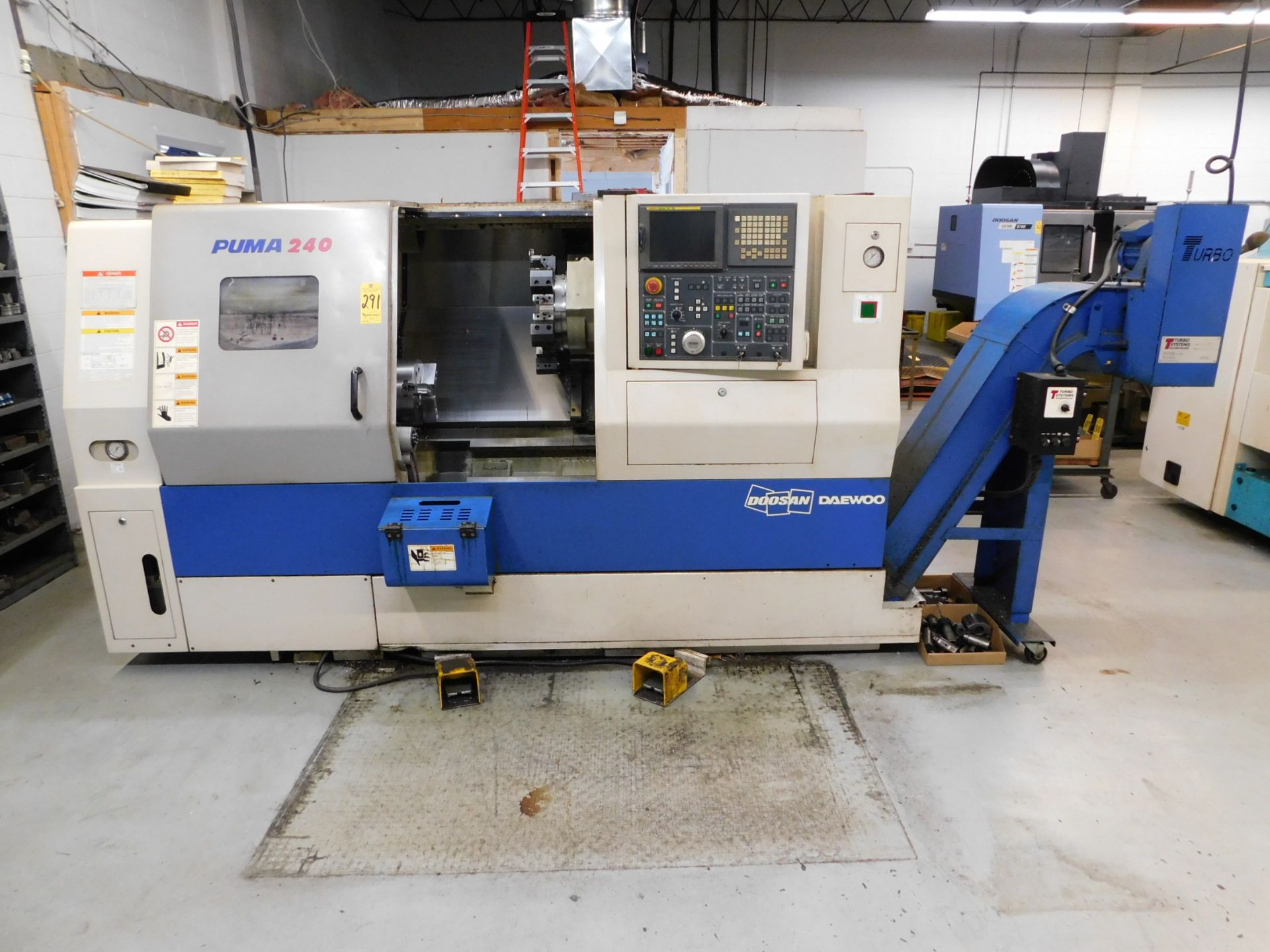 Doosan Model Puma 240C CNC Turning Center, s/n PM242603, New 2006, Fanuc 21i-TB CNC Control, 3”