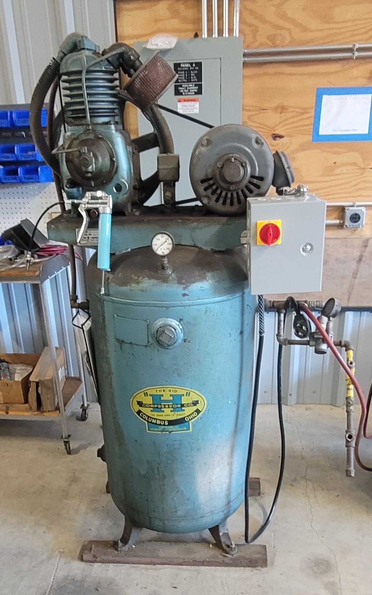 Big H (Hobart) Model CV-500 Piston Type Air Compressor, Vertical, Est. 5 HP