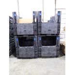 (8) Foldalle Plastic Crates, 44" X 48" X 29" H Folded Down, 44" X 48" X 49" H Opened Up