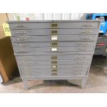 10-Drawer Blue Print File Cabinet