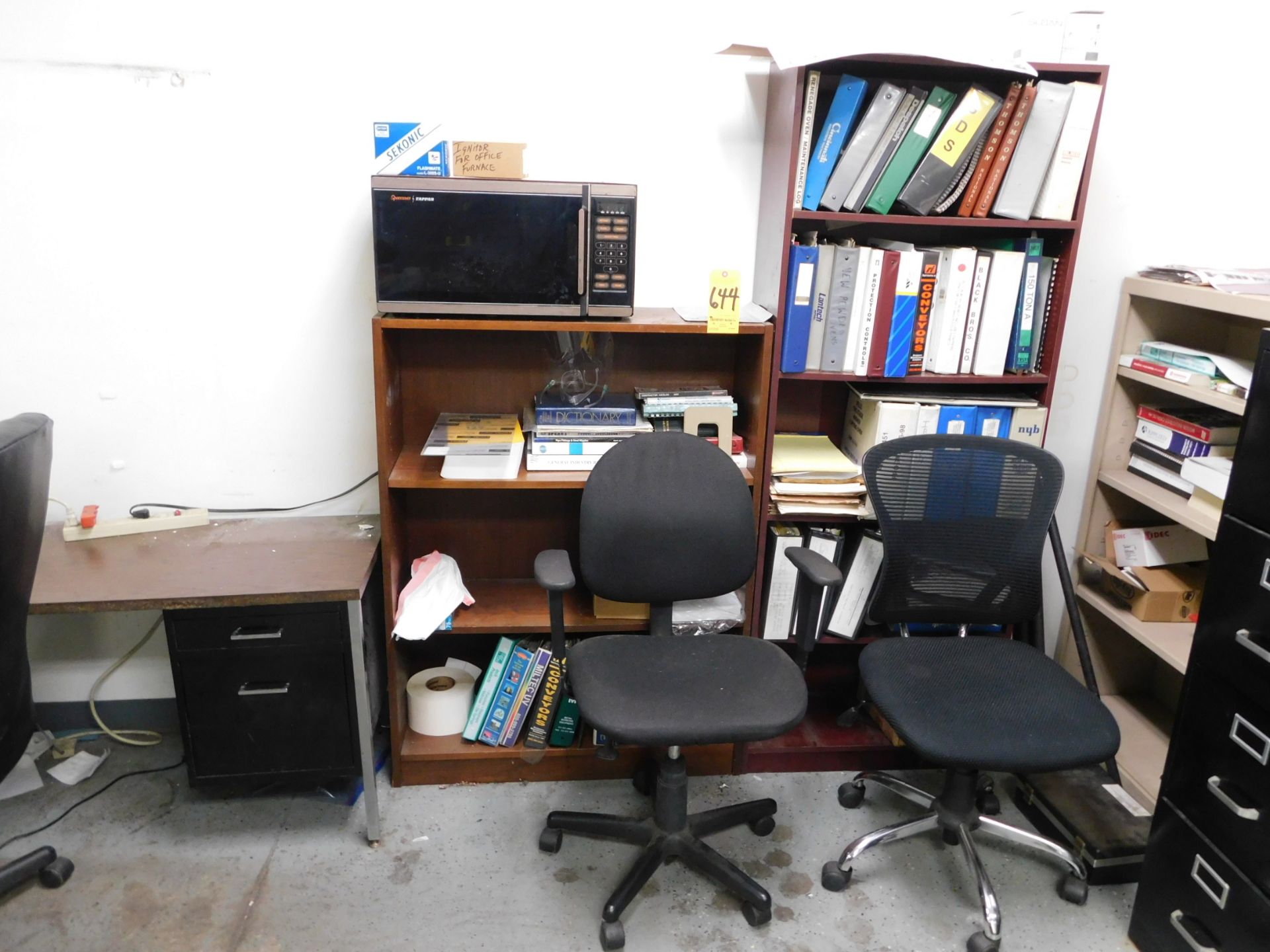 (3) Bookshelves, (3) Chairs, Desk and Contents - Image 3 of 4