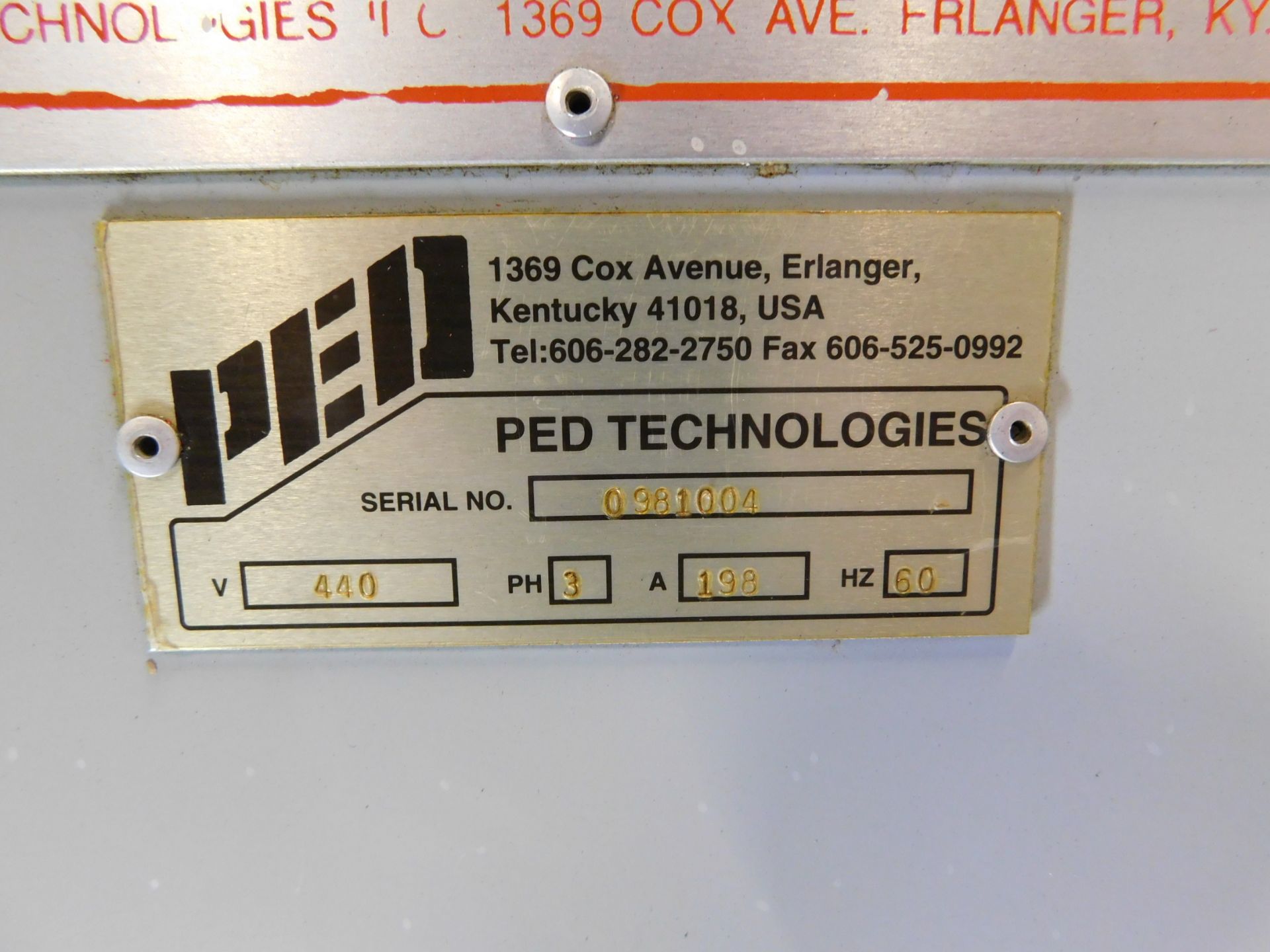 PED Contraflow Curing Oven, s/n 0981004, UV Pass Through - Image 7 of 7