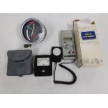 Almor Velometer, Tachometer, and Extech Digital Light Meter