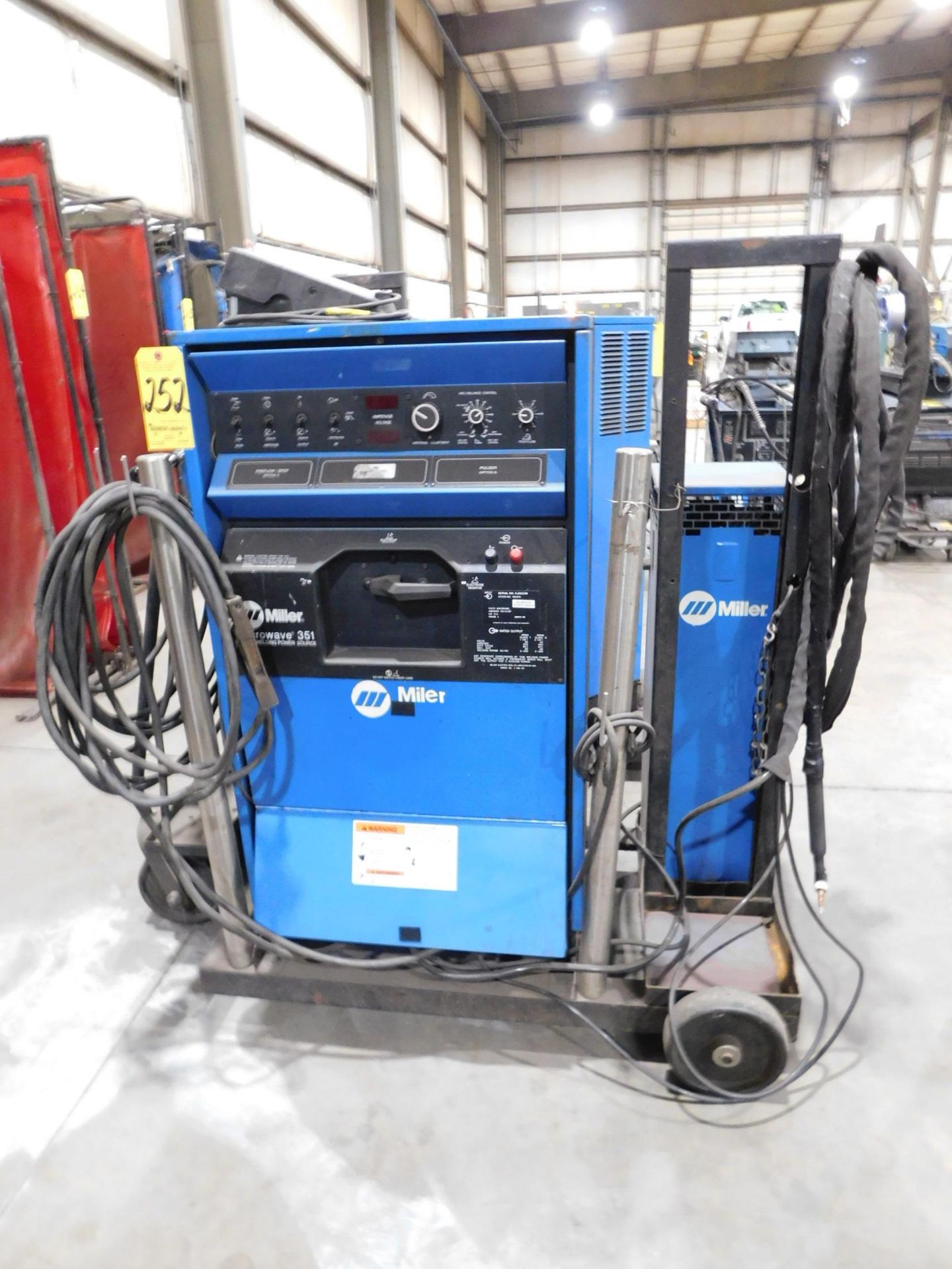 Miller Synchrowave 351 Tig Welder, s/n KJ062359, Chiller, Tig Gun, Foot Pedal Control, 230/460/1/60