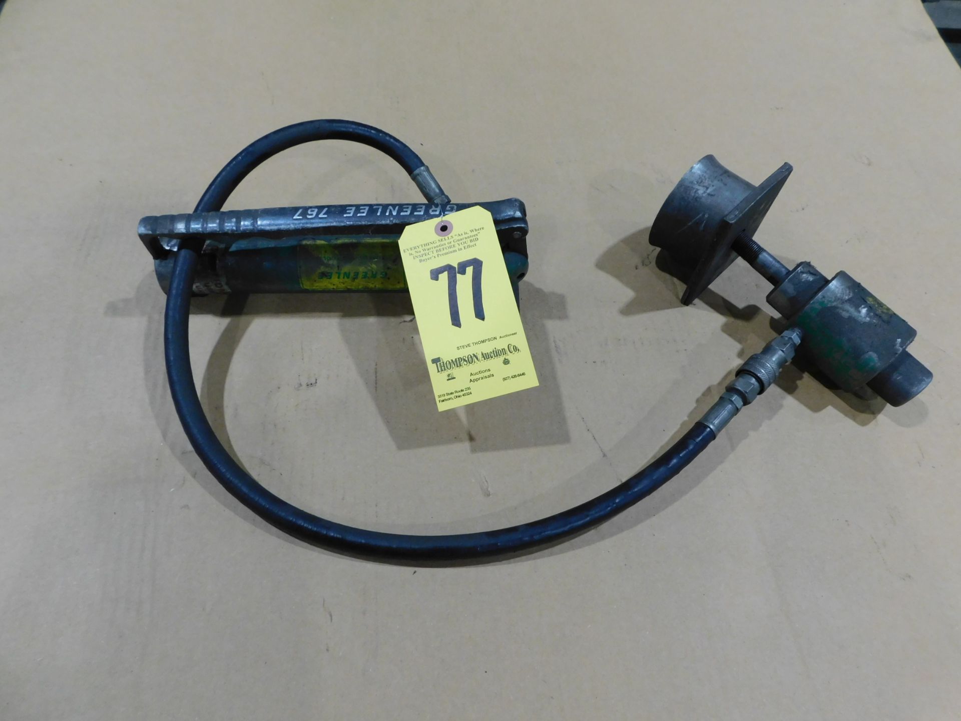 Greenlee 767 Hand Pump with Hydraulic Cylinder