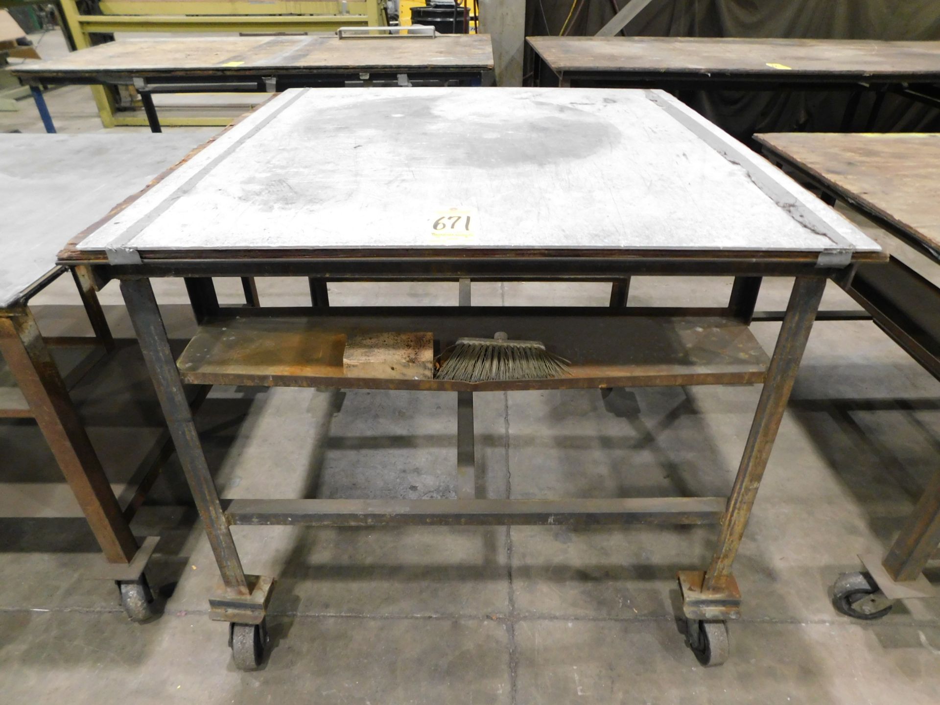 Shop Table on Casters, 48" X 48" X 42" High