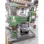Kao Ming Model KMR-1100S Radial Arm Drill, s/n 1105, Box Table, 4' Arm, 11.8" Column