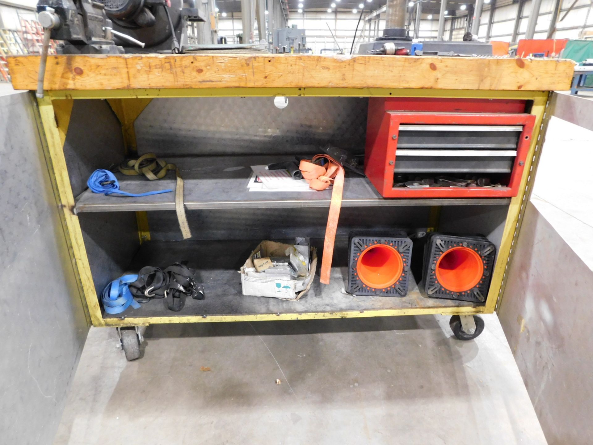 Toolmaker's Bench on Casters, with Jet 14" Bench Model Drill Press, Dayton 12" Disc Sander, and - Image 5 of 5