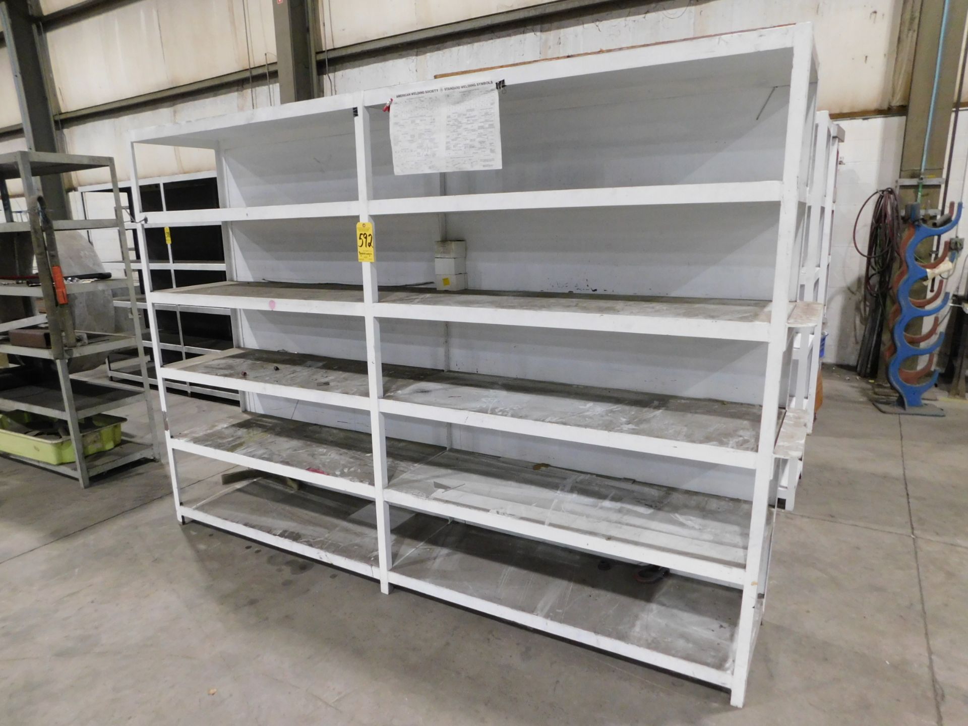 Metal Shelving Unit, Welded Construction, 80" H X 113" W X 20" Deep, Empty