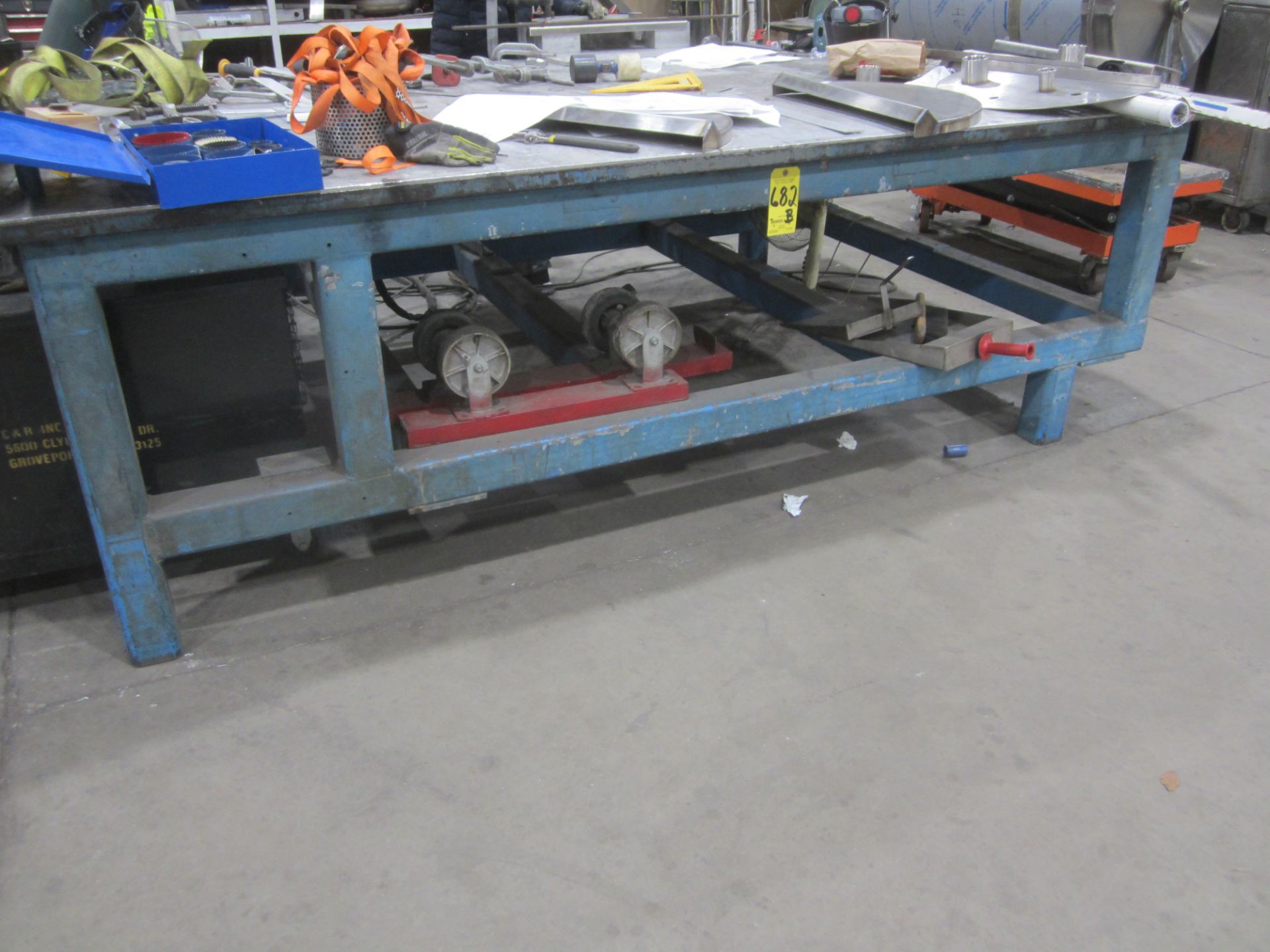 Welding/Layout Table, 1" Steel Top with 1/4" Aluminum Top Plate, 72" X 120" X 36", No Contents