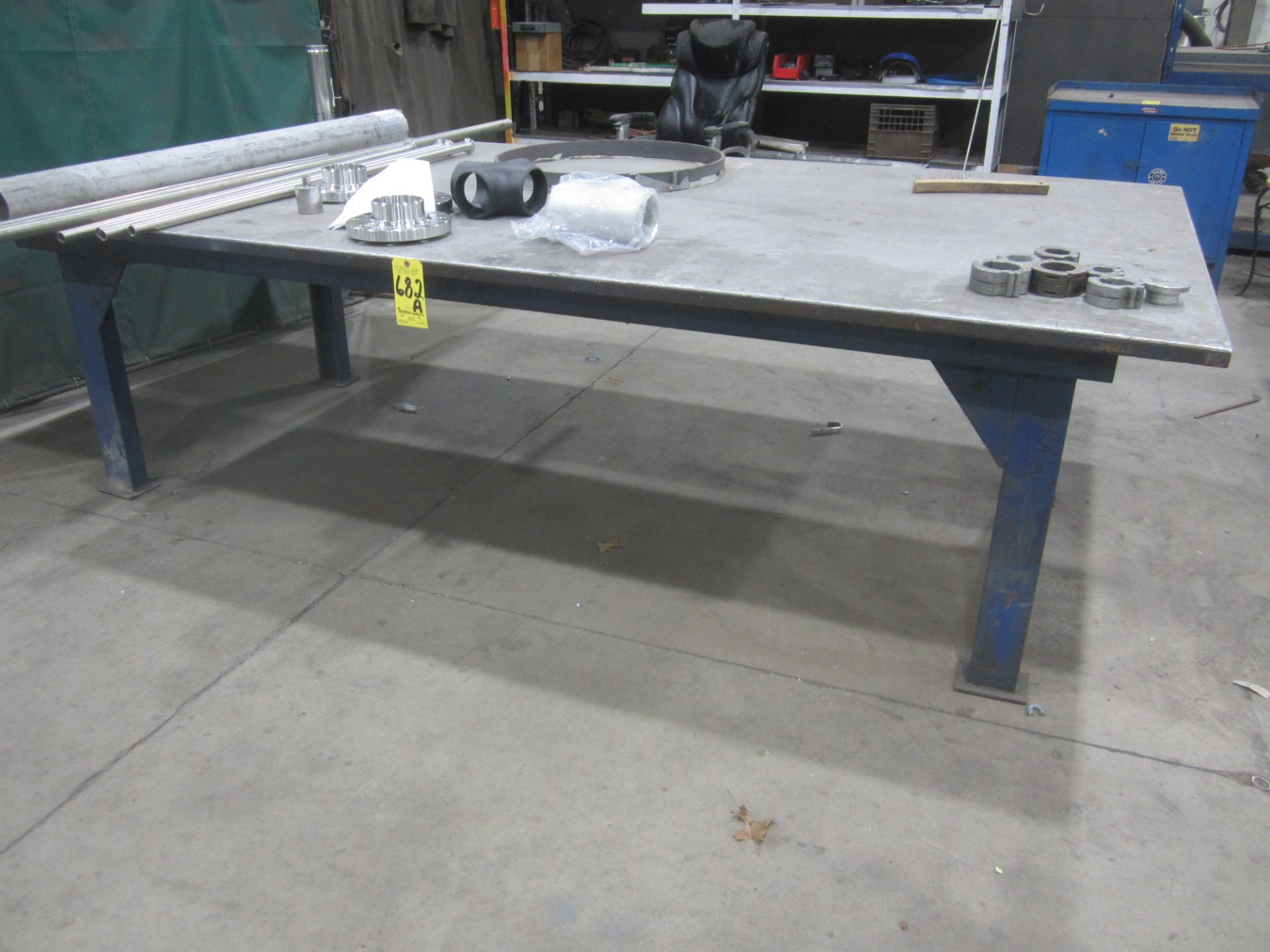 Welding/Layout Table, 1" Steel Top with 1/4" Aluminum Top Plate, 60" X 120" X 34 1/4", No