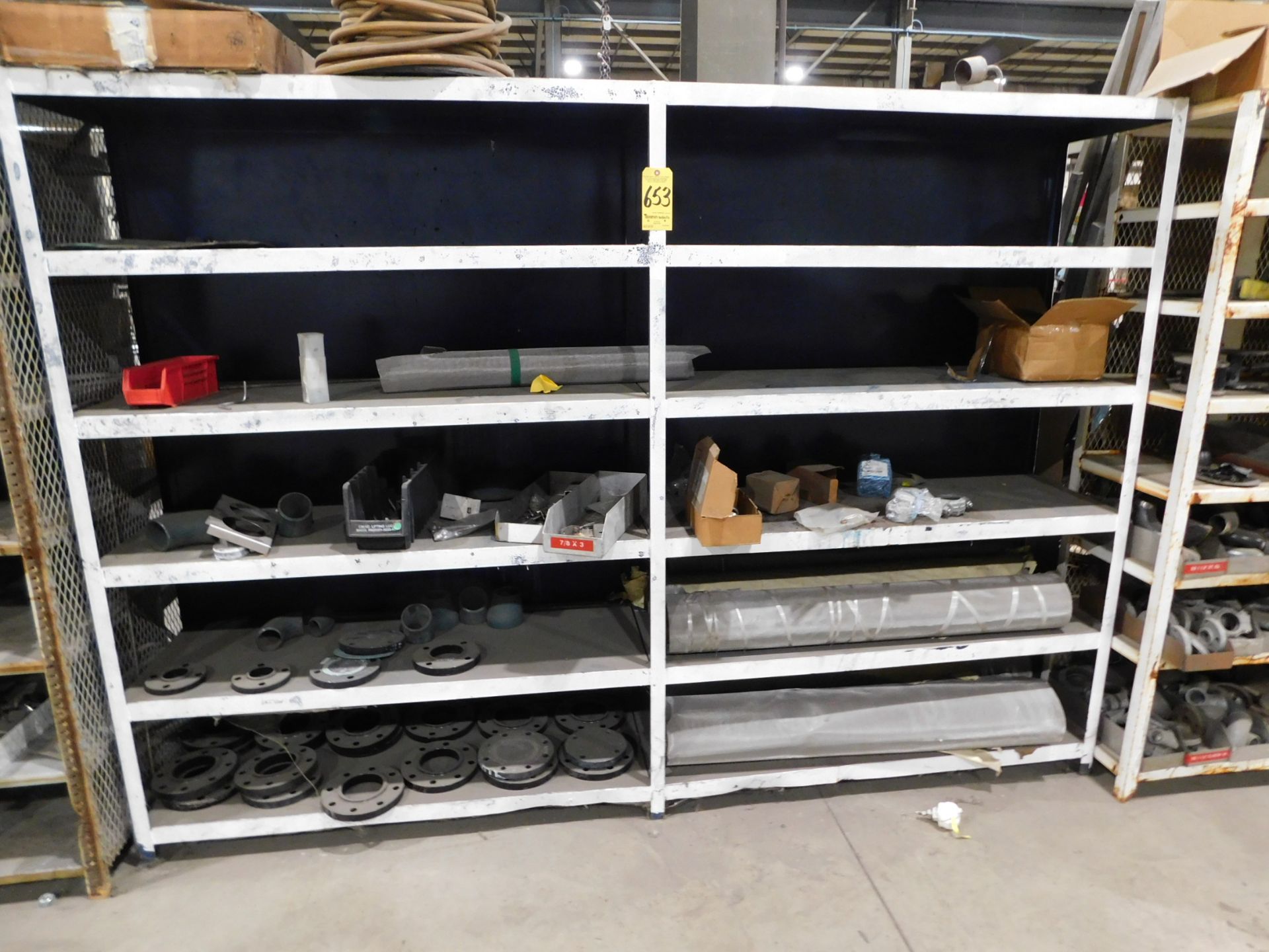 Metal Shelving Unit, Welded Construction, 80" H X 113" W X 20" Deep, with Contents