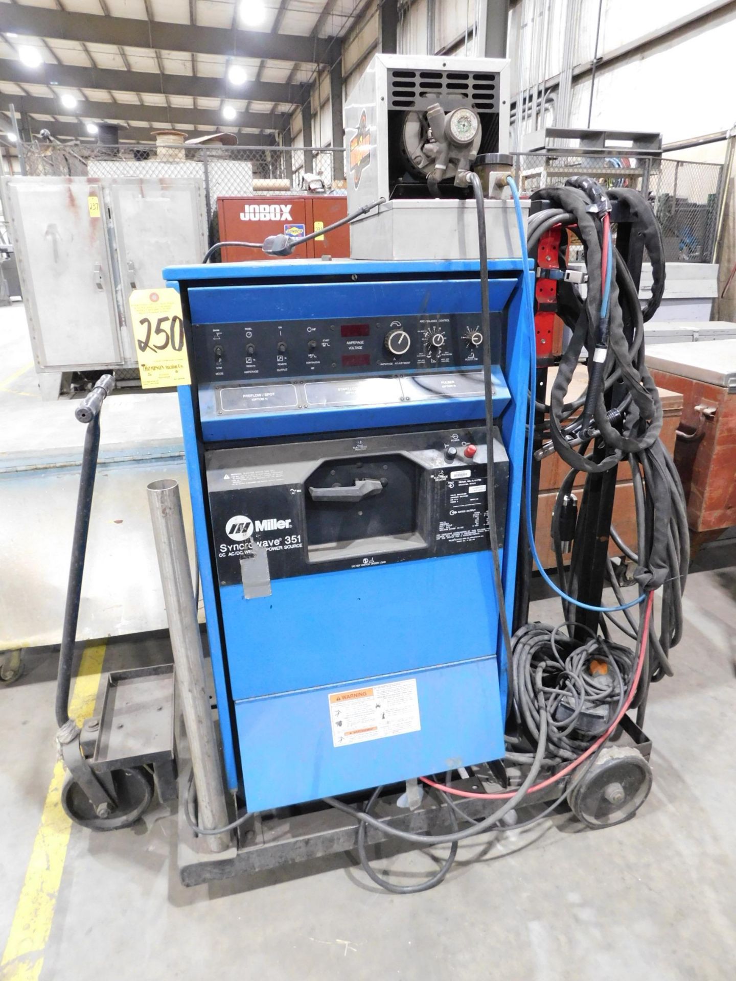 Miller Synchrowave 351 Tig Welder, s/n KJ101765, Chiller, Tig Gun, Foot Pedal Control, 230/460/1/60