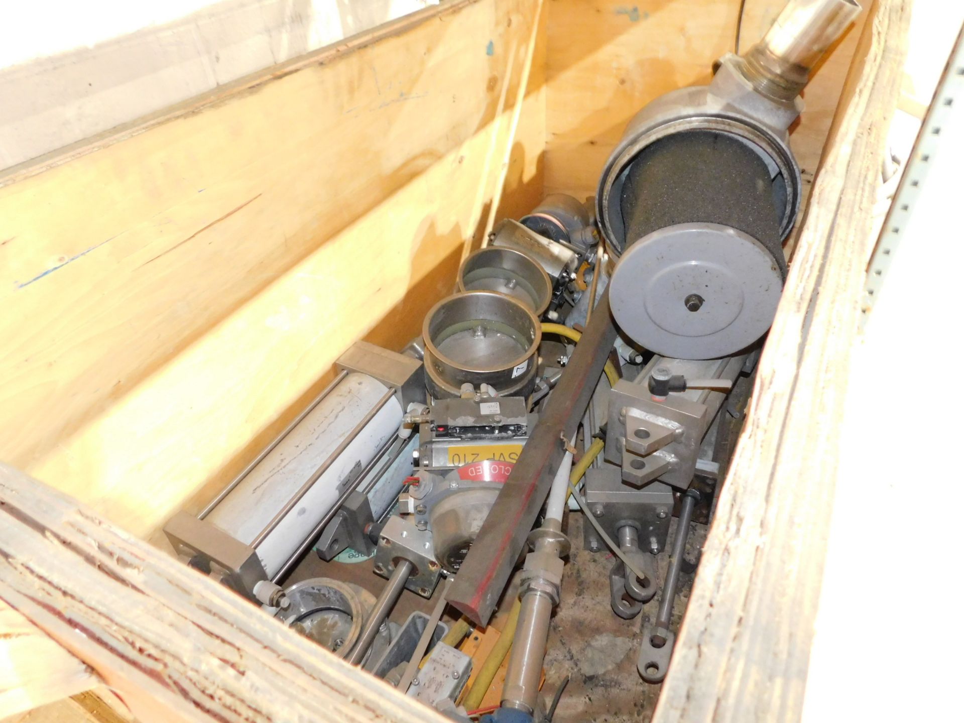 Machine Parts in Wooden Crate