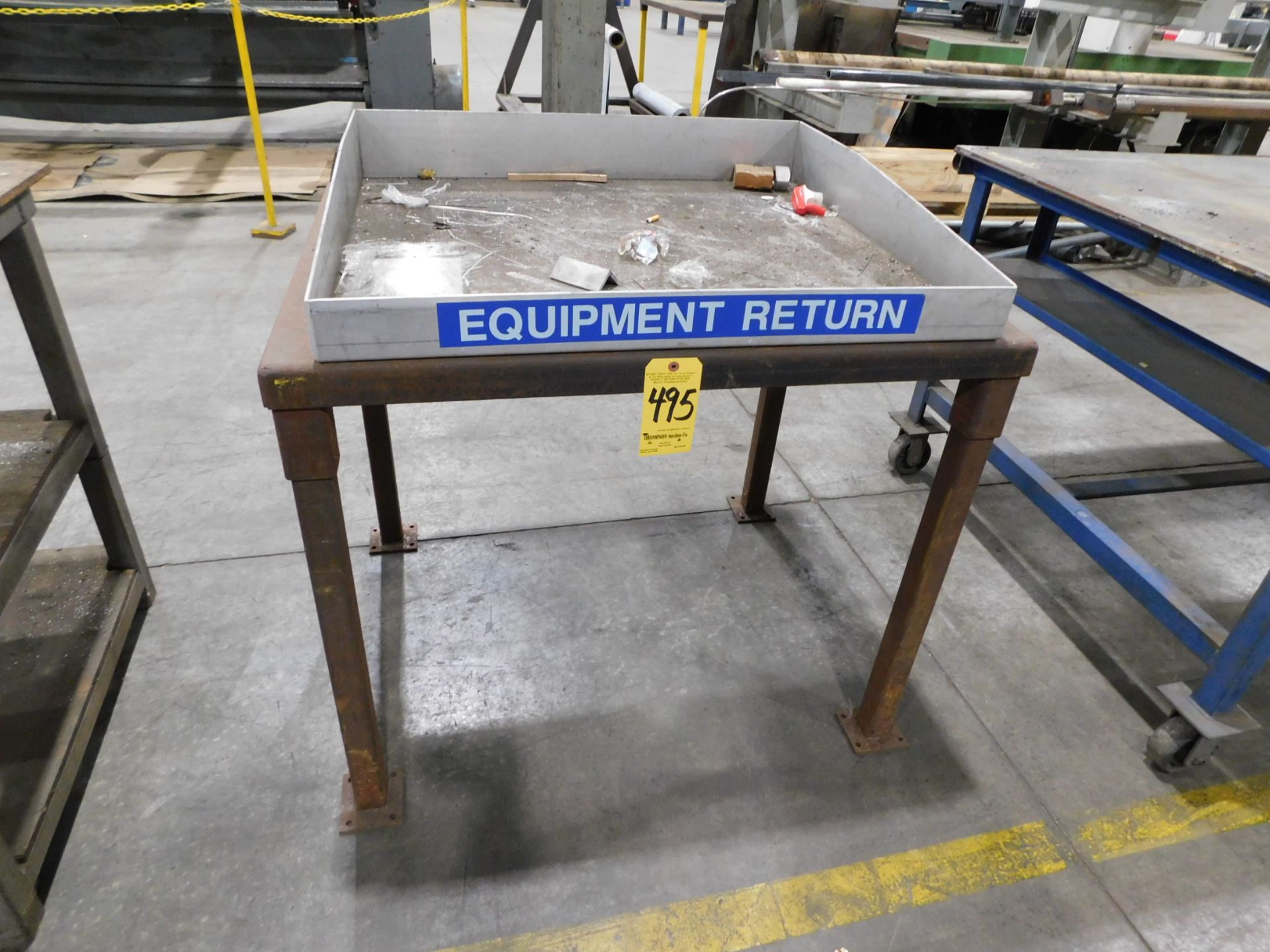 Steel Shop Table, 32" X 40" X 34" High with Aluminum Tray