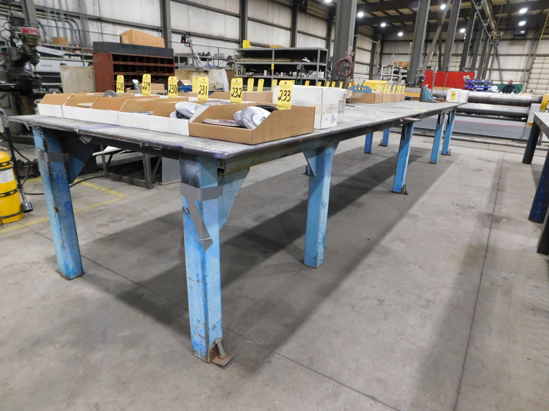 Welding Layout Table with 1/2" Steel Top and 1/4" Aluminum Top Plate, 60" X 164" X 37" High