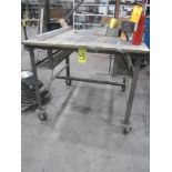 Shop Table on Casters, 48" X 48" X 41", No Contents