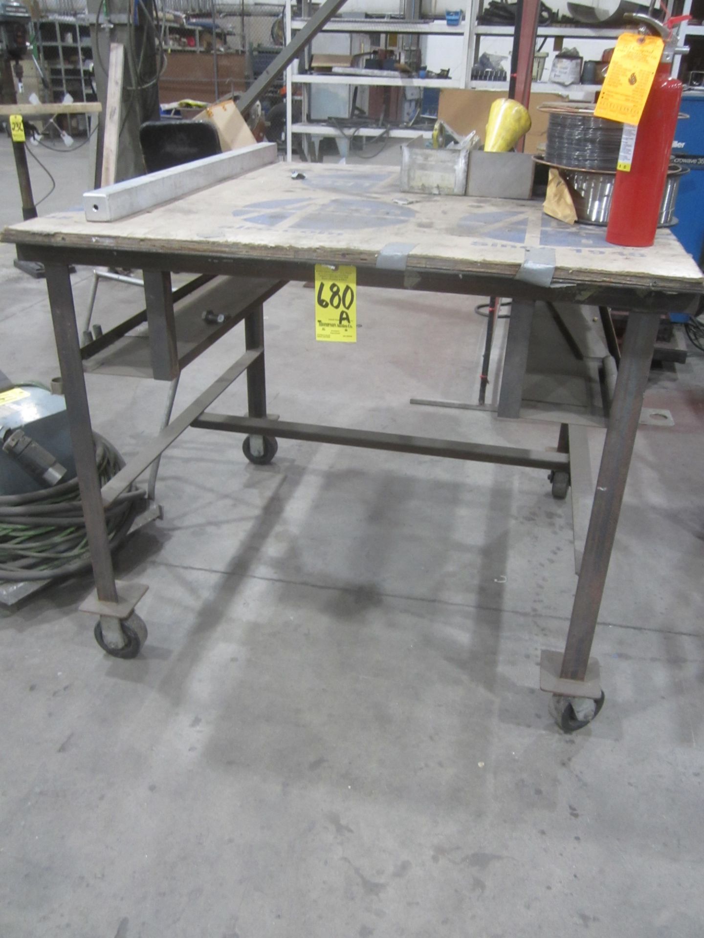 Shop Table on Casters, 48" X 48" X 41", No Contents