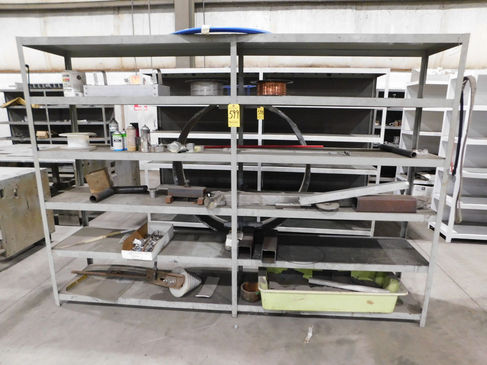 Metal Shelving Unit, Welded Construction, 80" H X 113" W X 20" Deep, with Contents