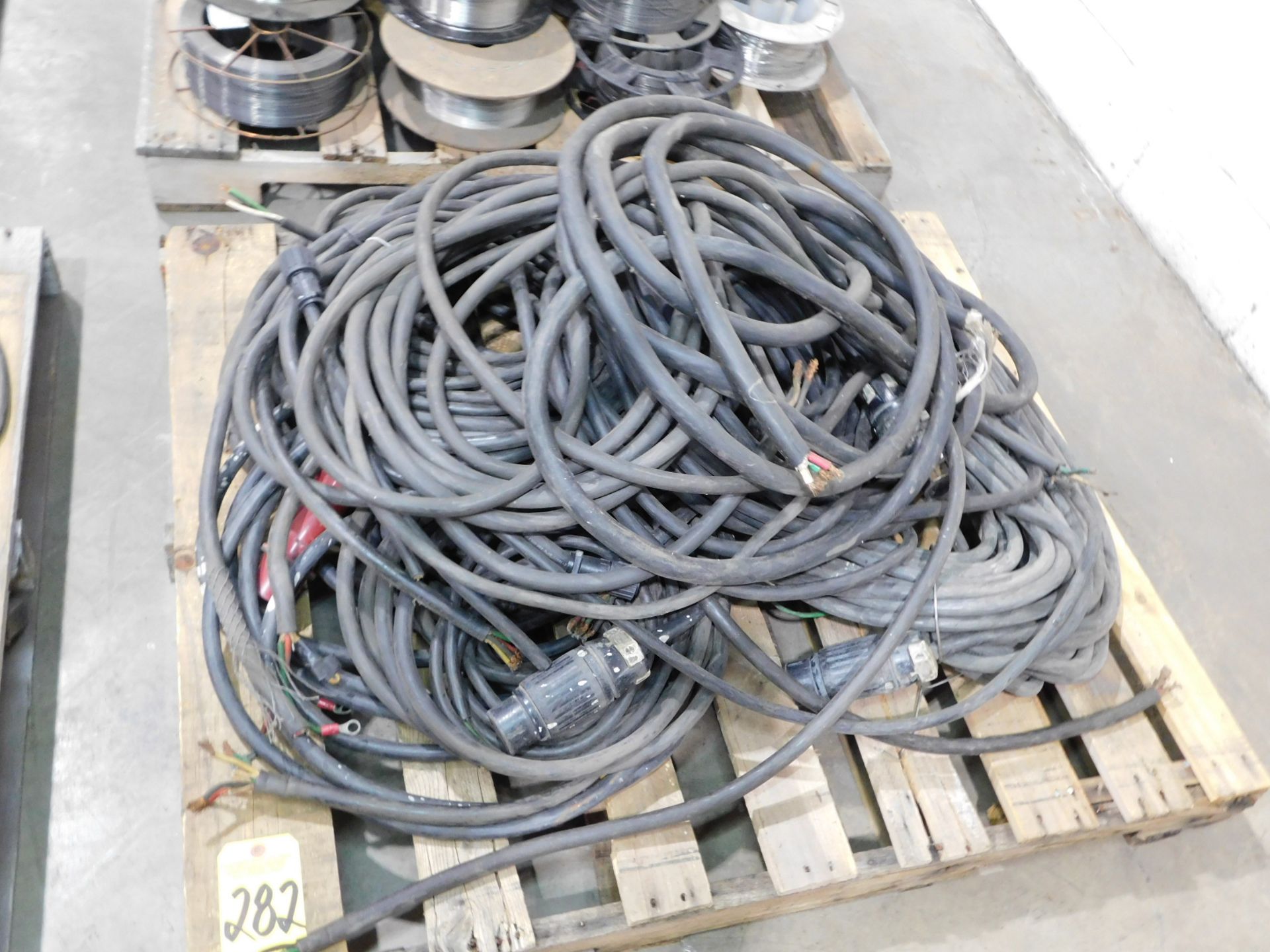 Skid Lot of Welder Extension Cords and Electrical Wire