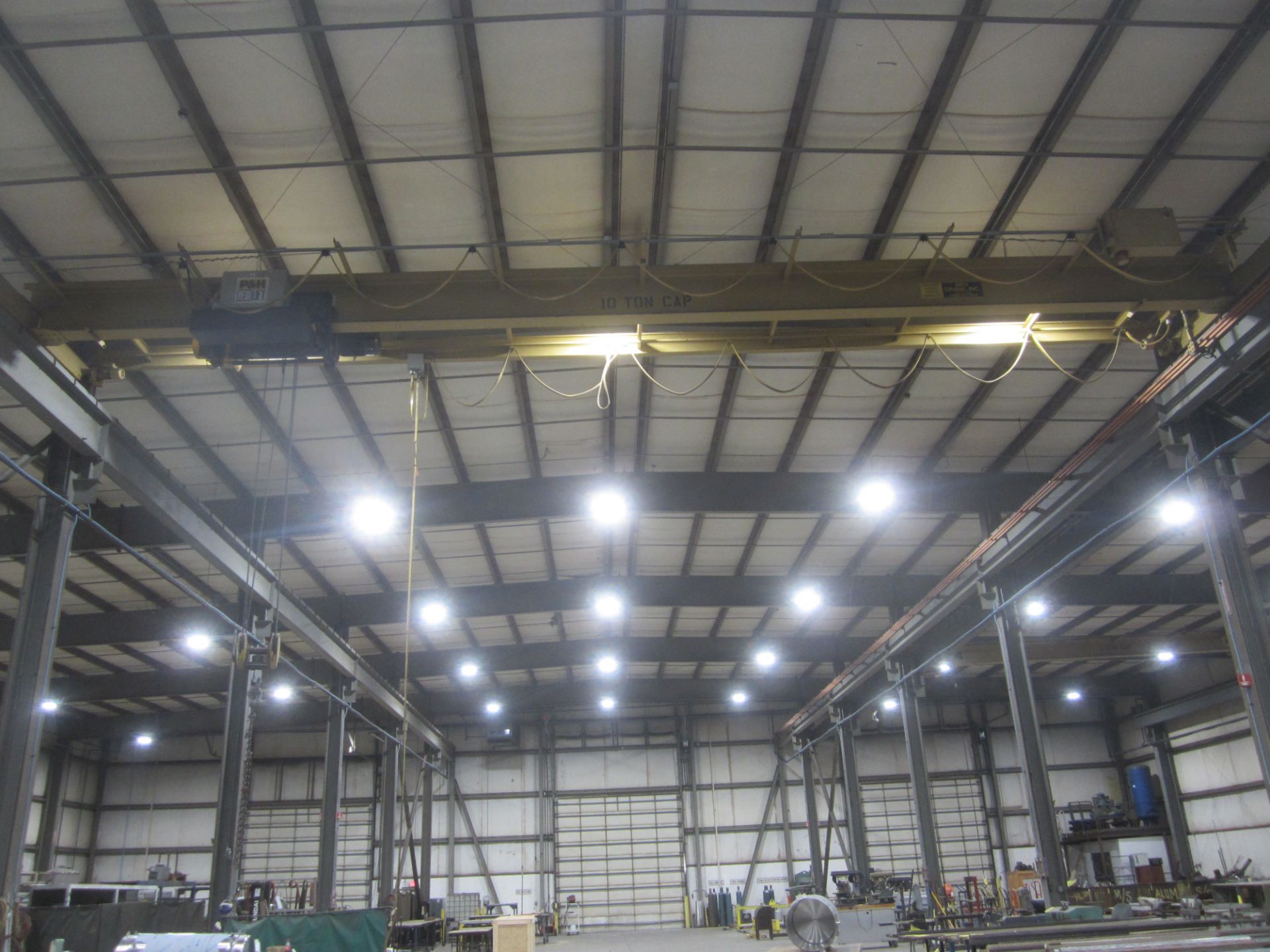 PH 10 Ton Overhead Crane, Rail and Hoist Only, 48’ Approx. Span, Over Hung Crane, Under Hung