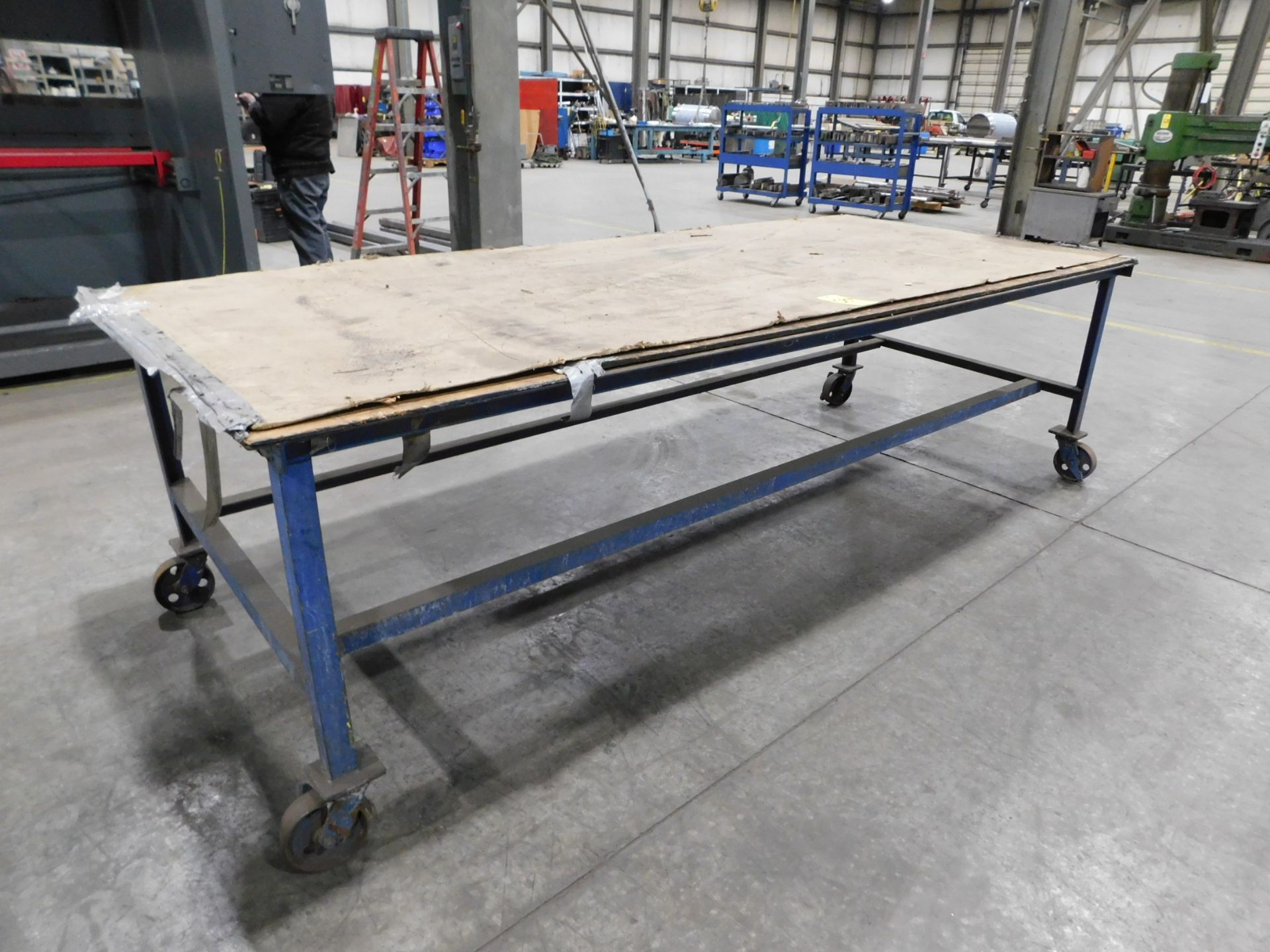 Shop Table on Casters, 4' X 10' X 34" High