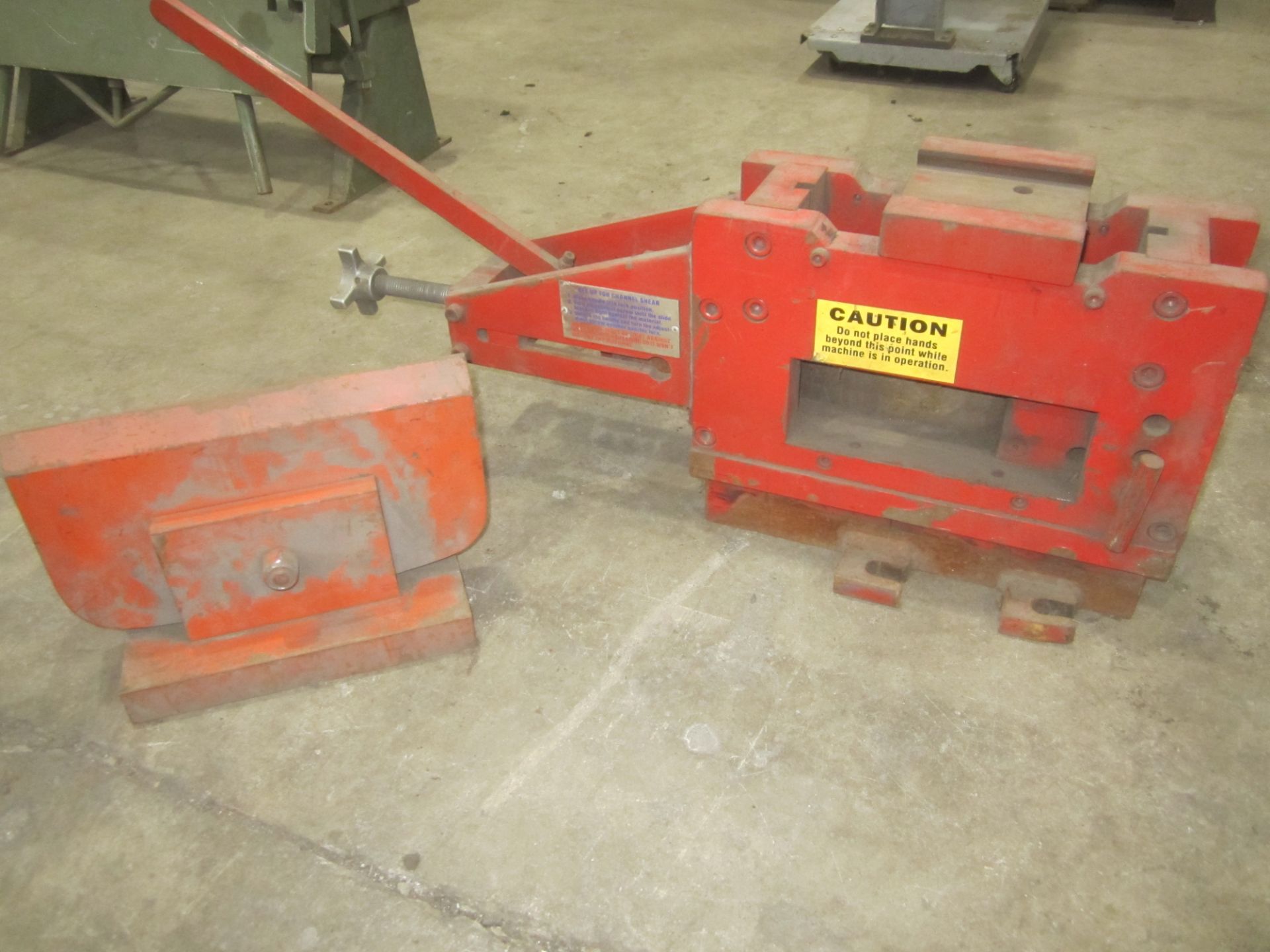 Channel Iron Shear and 12" Bending Punch Attachment for an Ironworker