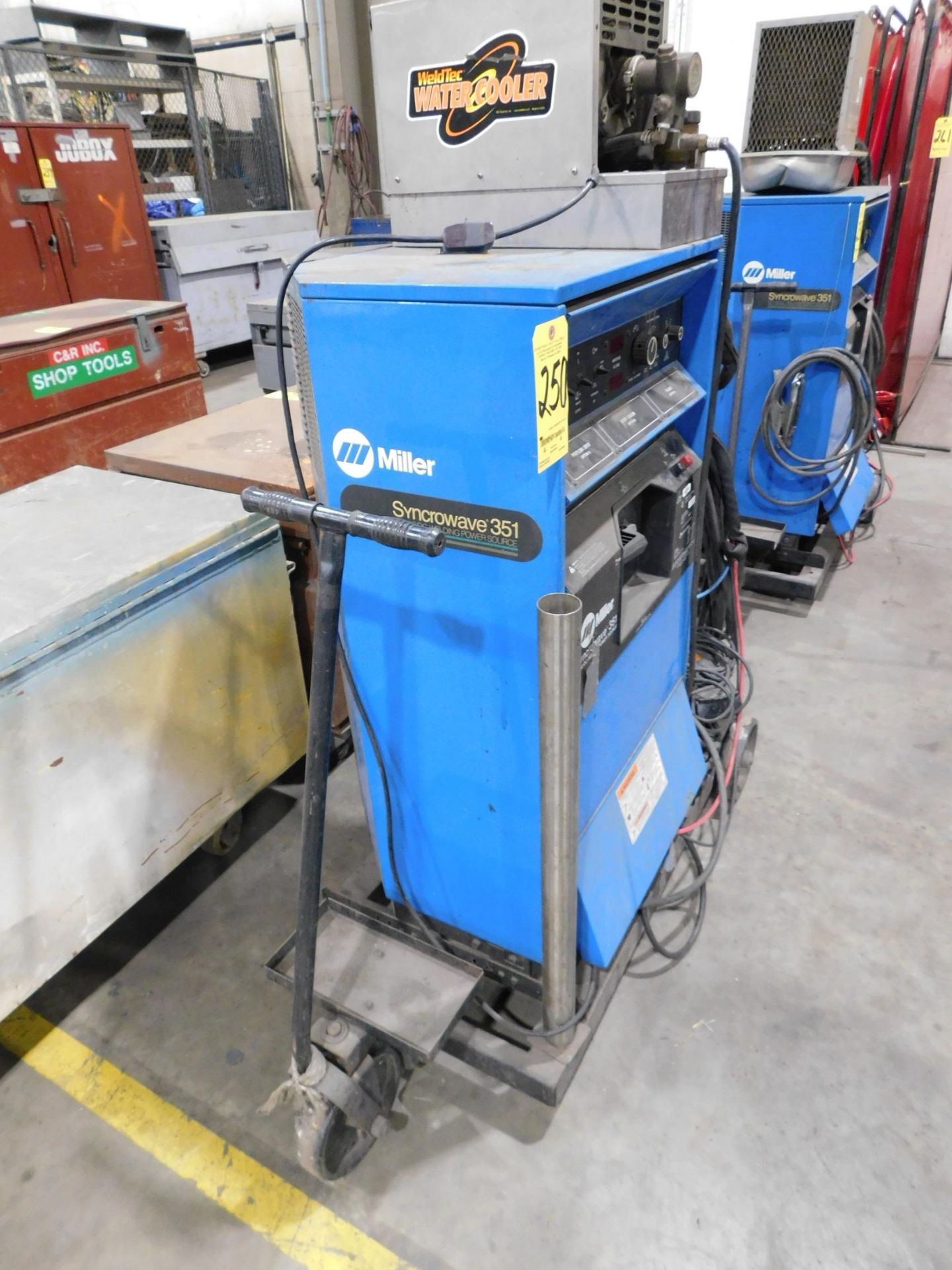 Miller Synchrowave 351 Tig Welder, s/n KJ101765, Chiller, Tig Gun, Foot Pedal Control, 230/460/1/60 - Image 5 of 7